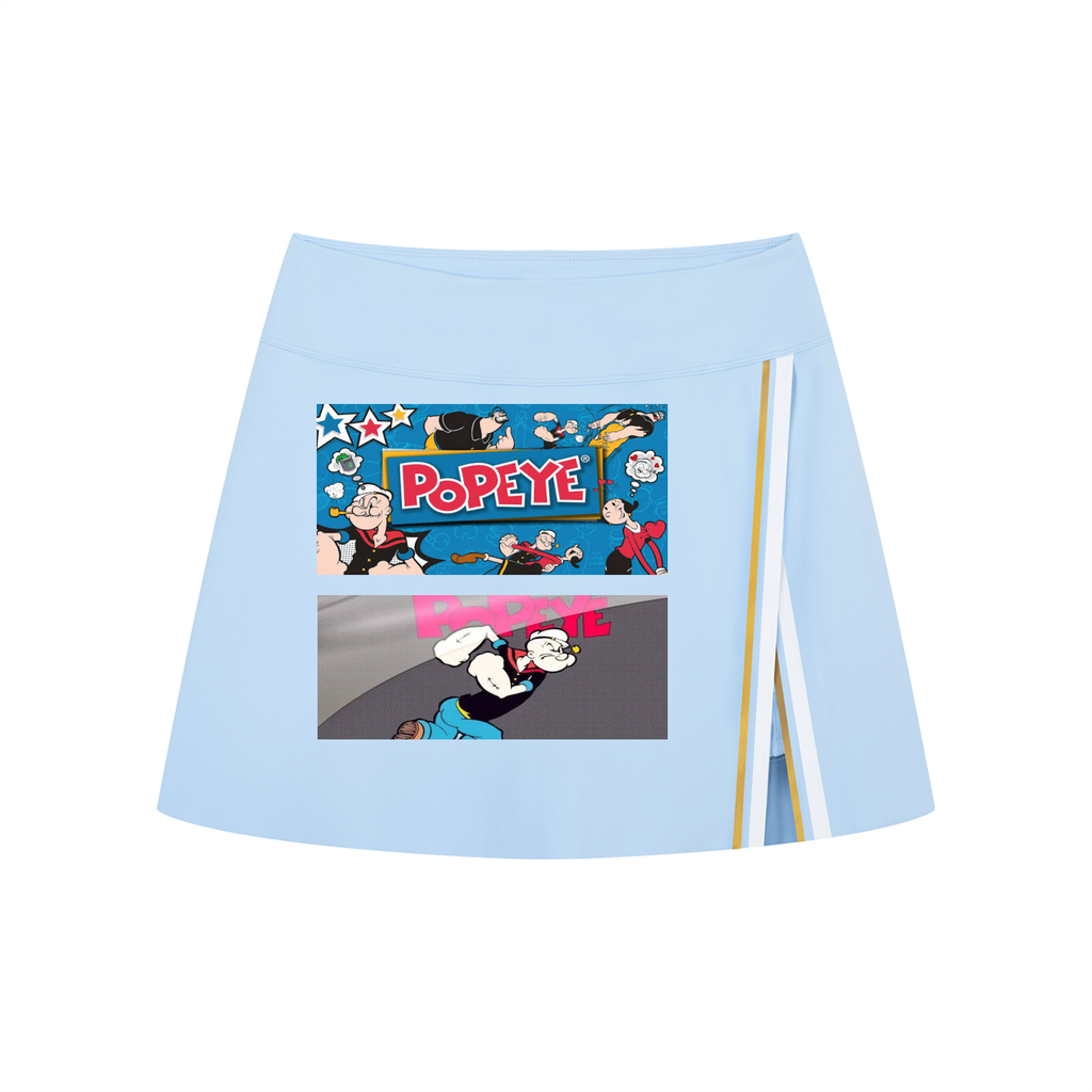 Light blue folder with Popeye-themed illustrations on a white background