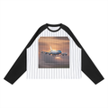Baseball shirt with an airplane graphic on a white background